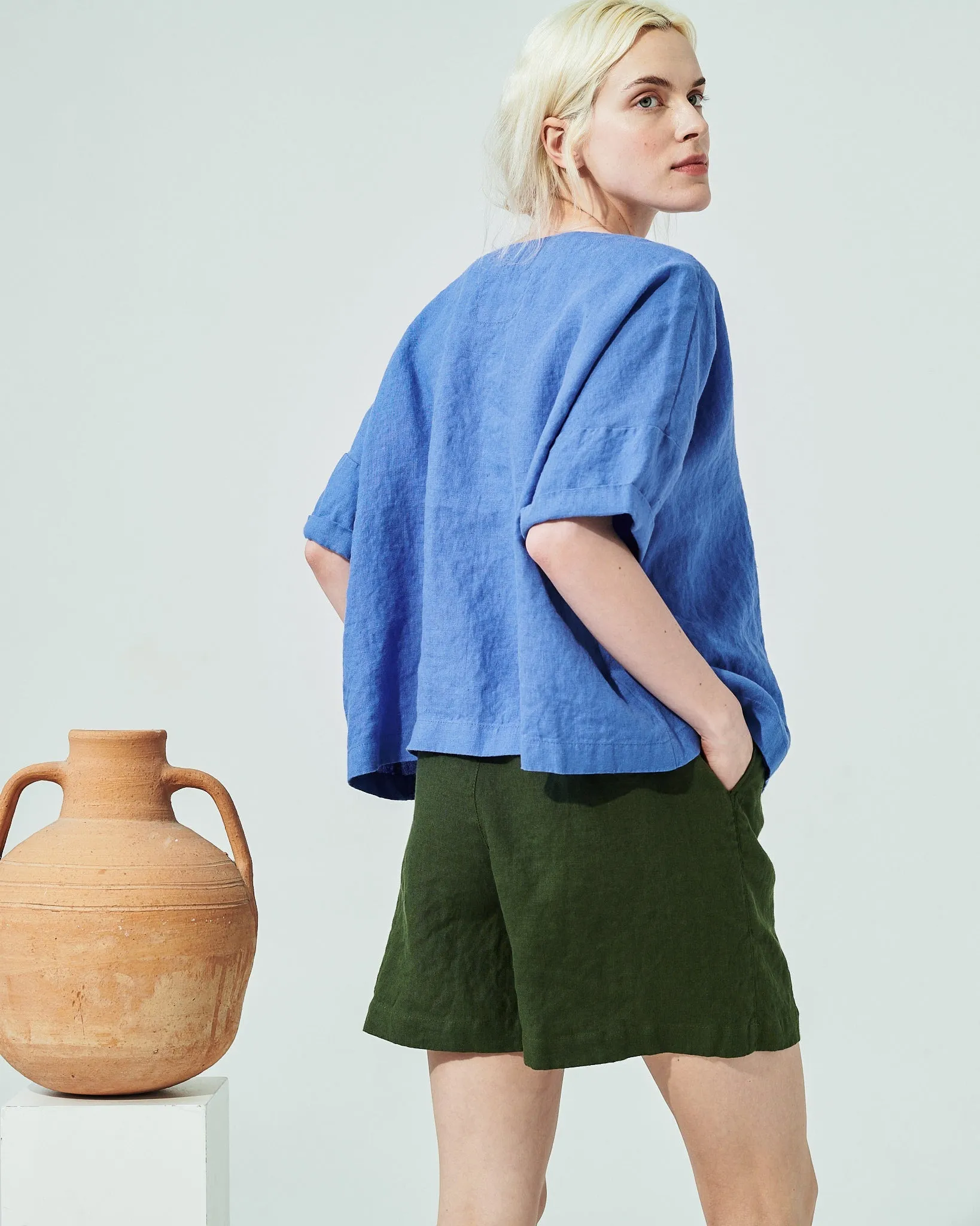 AURORA oversized linen top