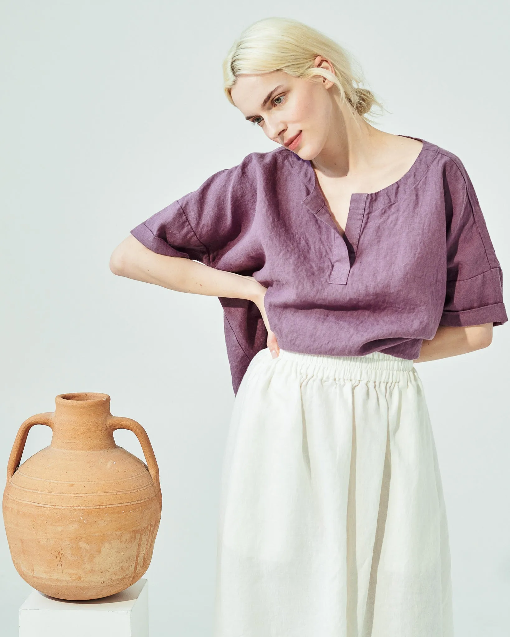 AURORA oversized linen top