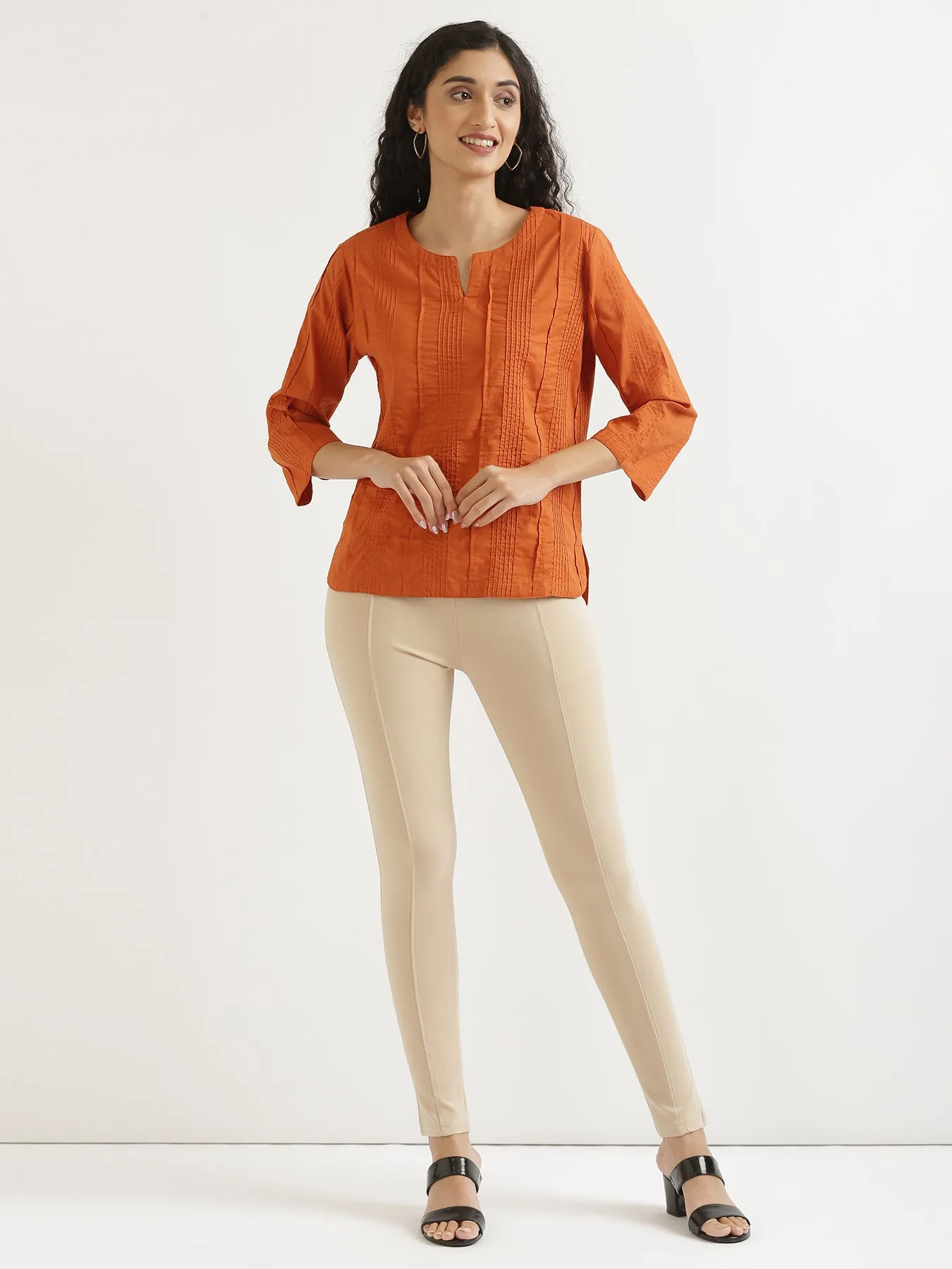 Beige 4-Way Stretchable Pants