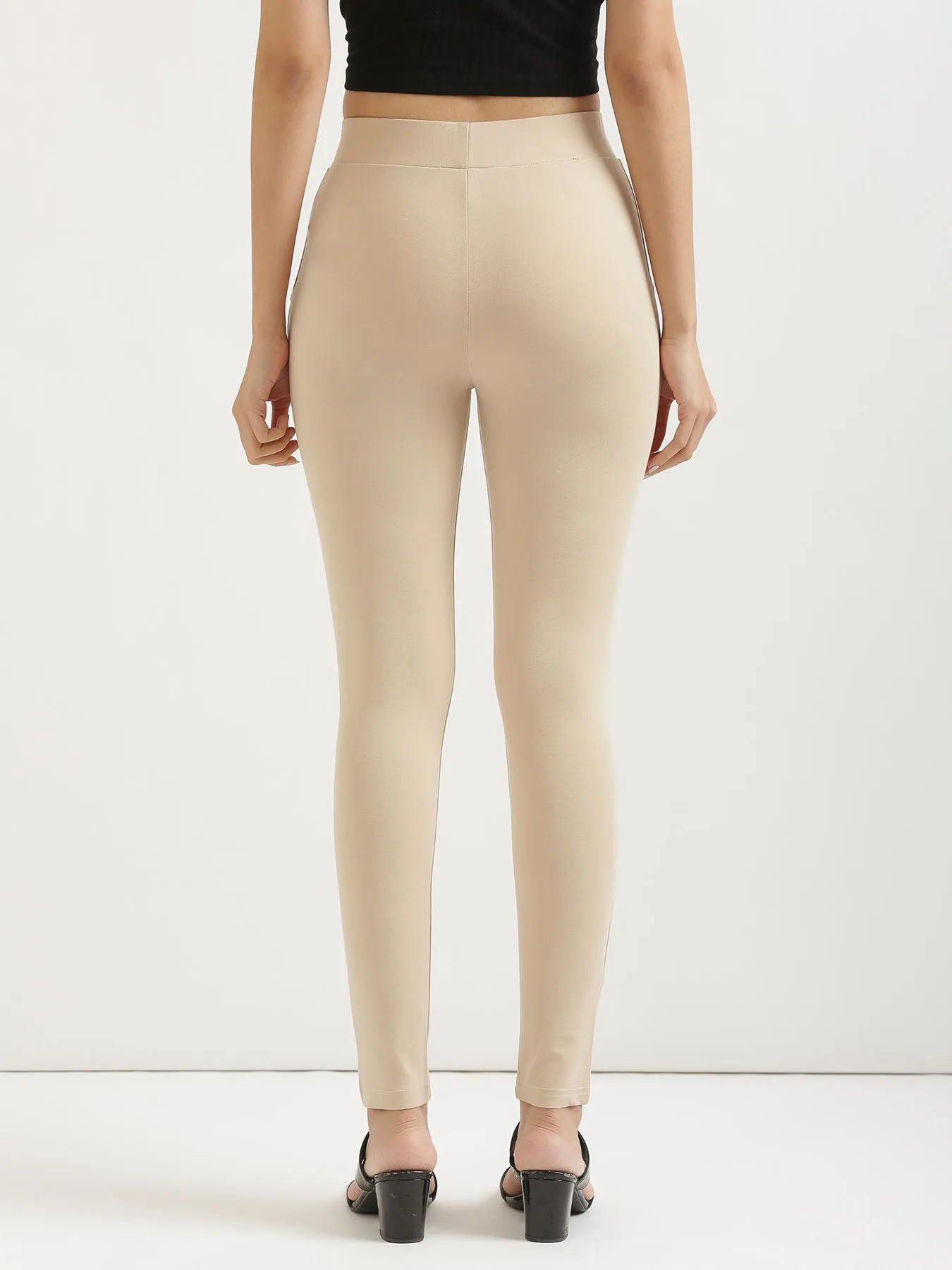 Beige 4-Way Stretchable Pants