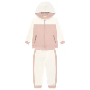 Blush White Velour Track Suit