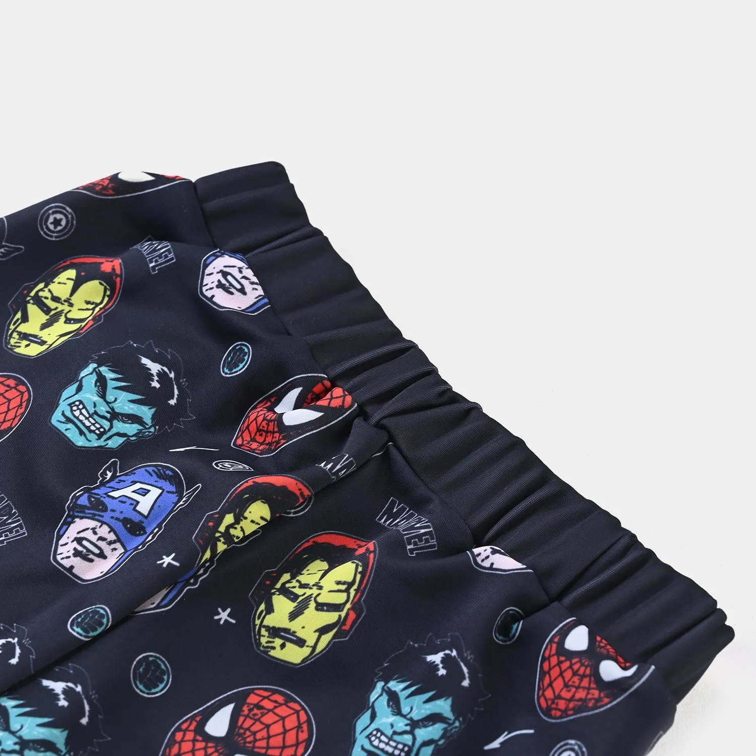 Boys Nylon Swim Short Printed-BLACK