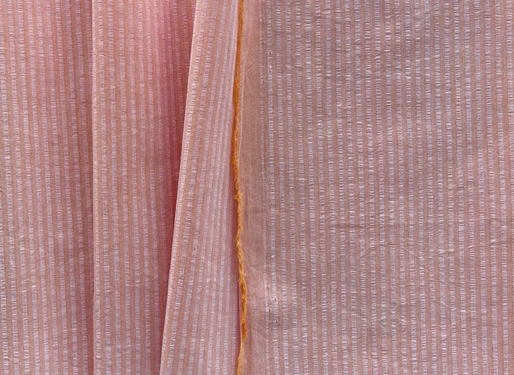 Canclini Orange Blossom Sherbet Cotton Seersucker Shirting (Made in Italy)