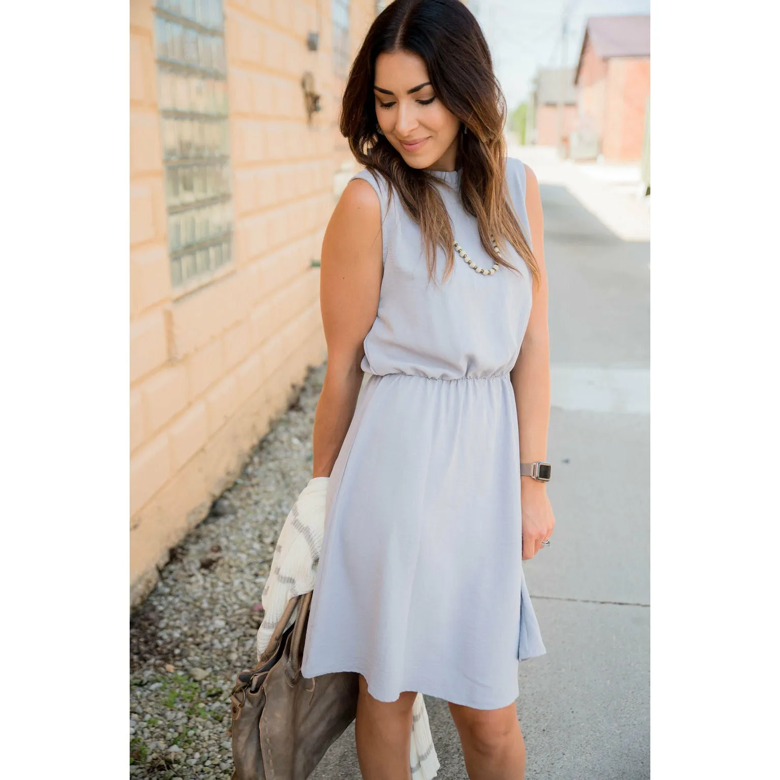 Cinched Ruffle Tank Dress