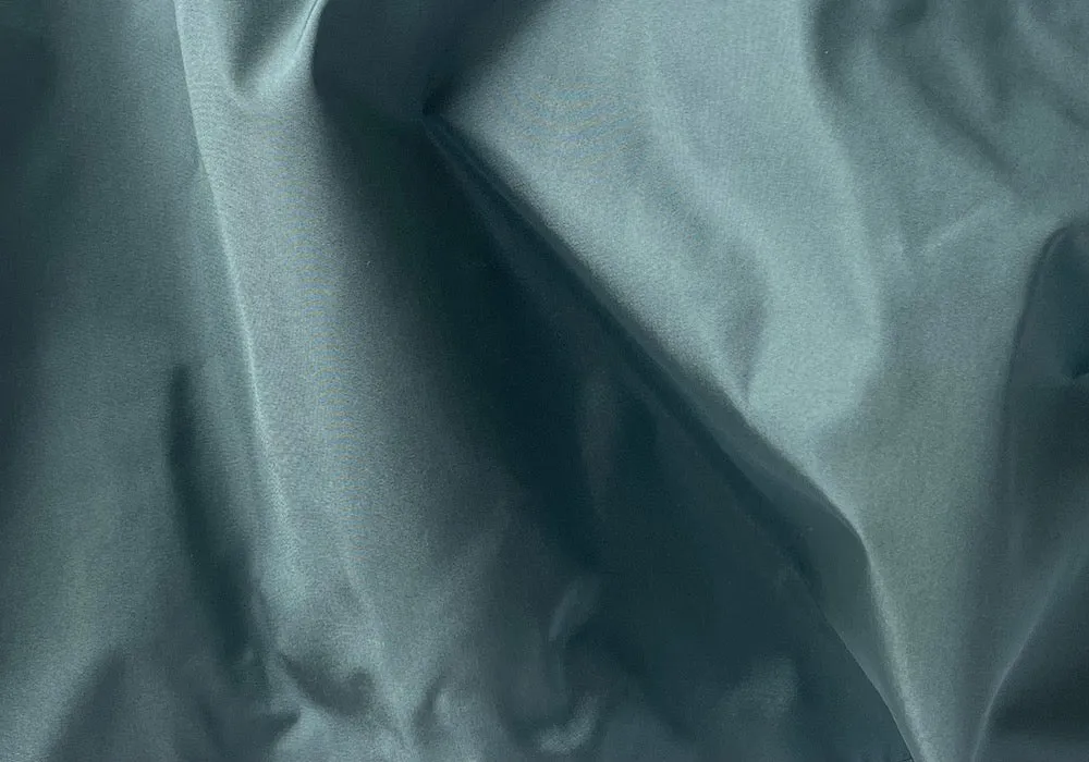 Crisp Elegant Shadowed Teal Silk Taffeta (Made in Italy)