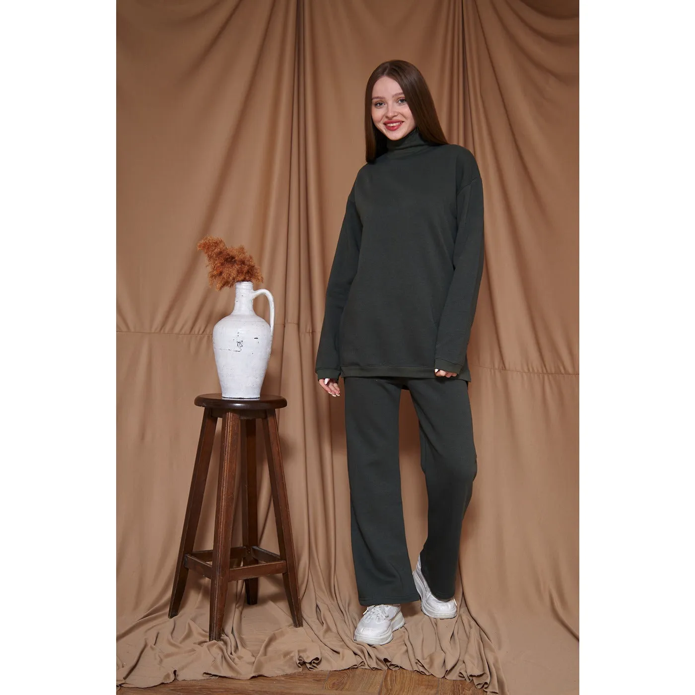 Dark Green Oversized Co-Ord Set