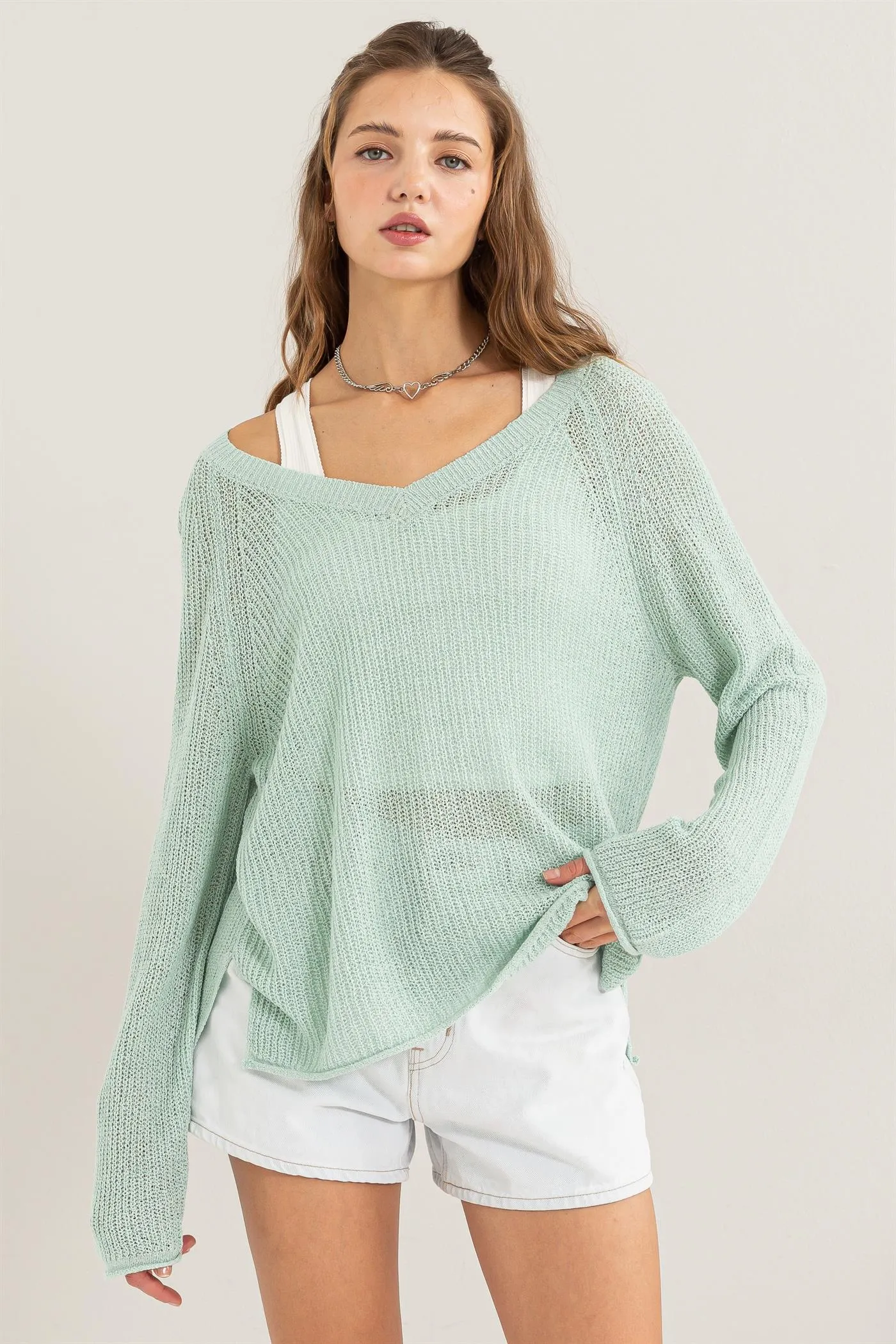 DZ24A852-Long Sleeve Oversized Sweater