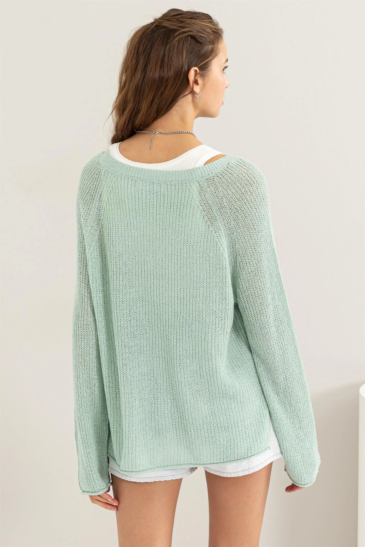 DZ24A852-Long Sleeve Oversized Sweater