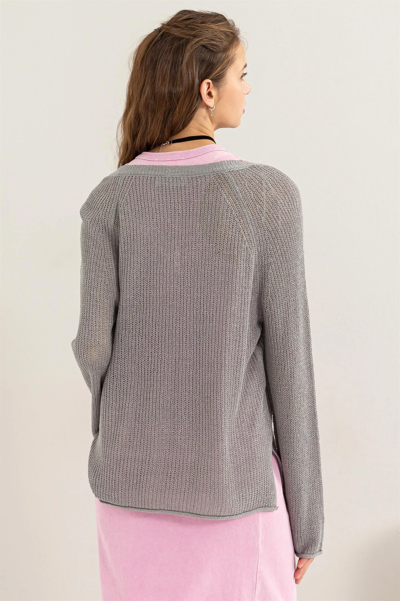 DZ24A852-Long Sleeve Oversized Sweater