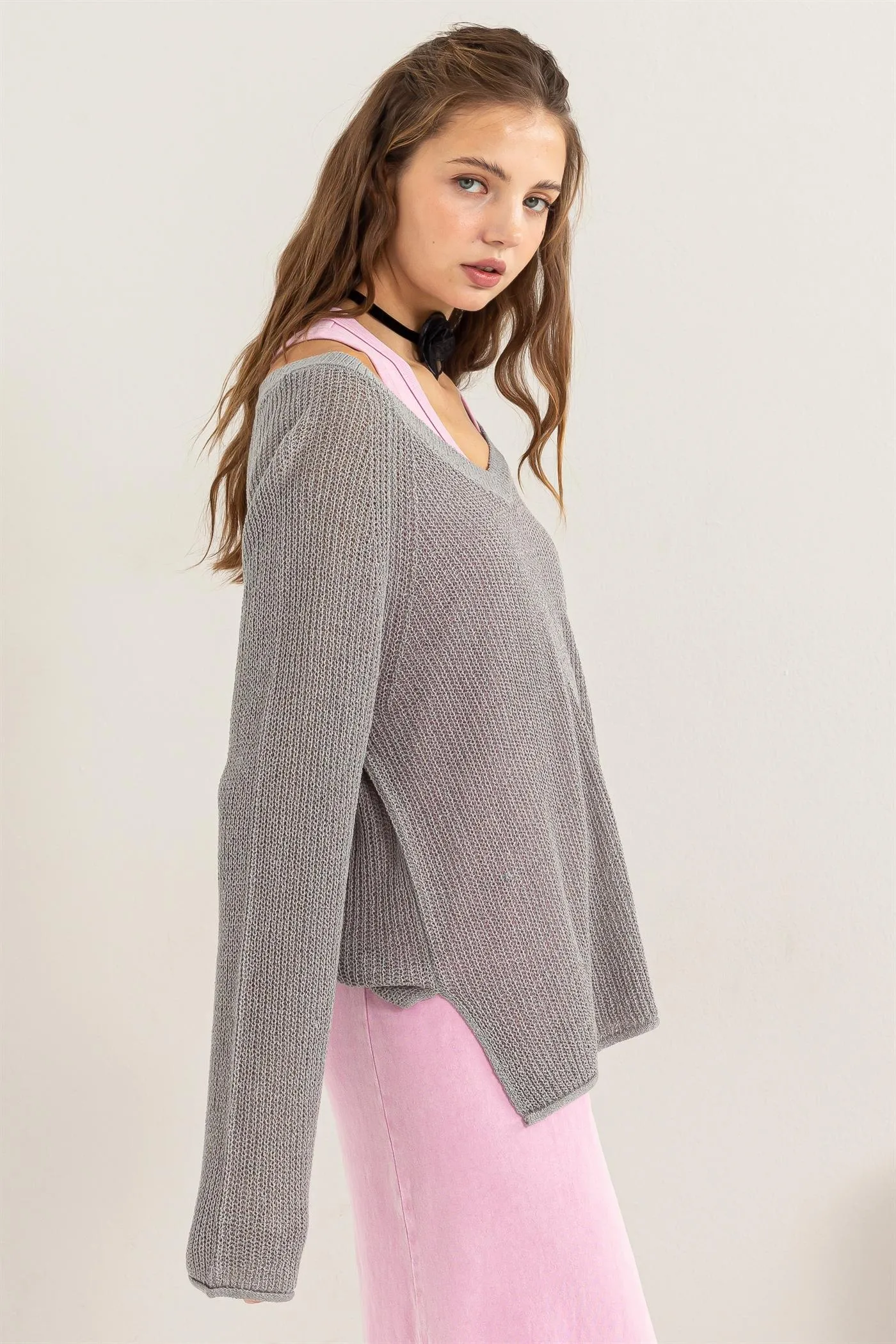 DZ24A852-Long Sleeve Oversized Sweater