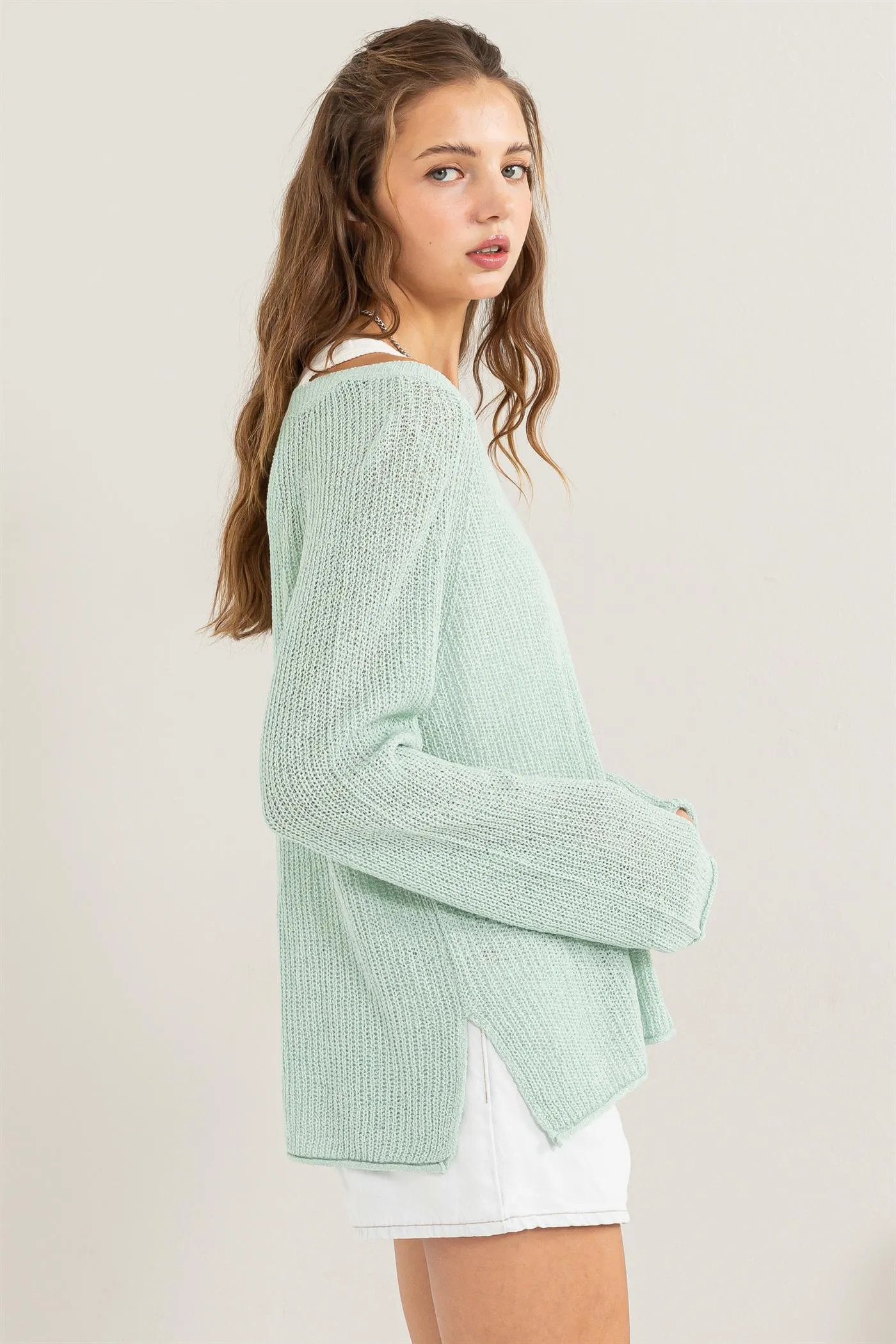 DZ24A852-Long Sleeve Oversized Sweater