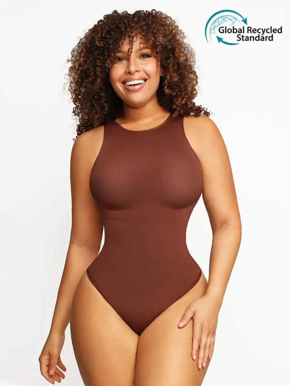 Eco-friendly Seamless Crew Thong Bodysuit