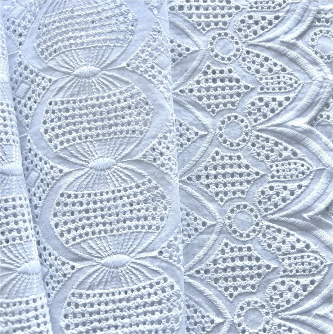 Elaborate Deeply Scalloped Cotton Eyelet (Made in India)