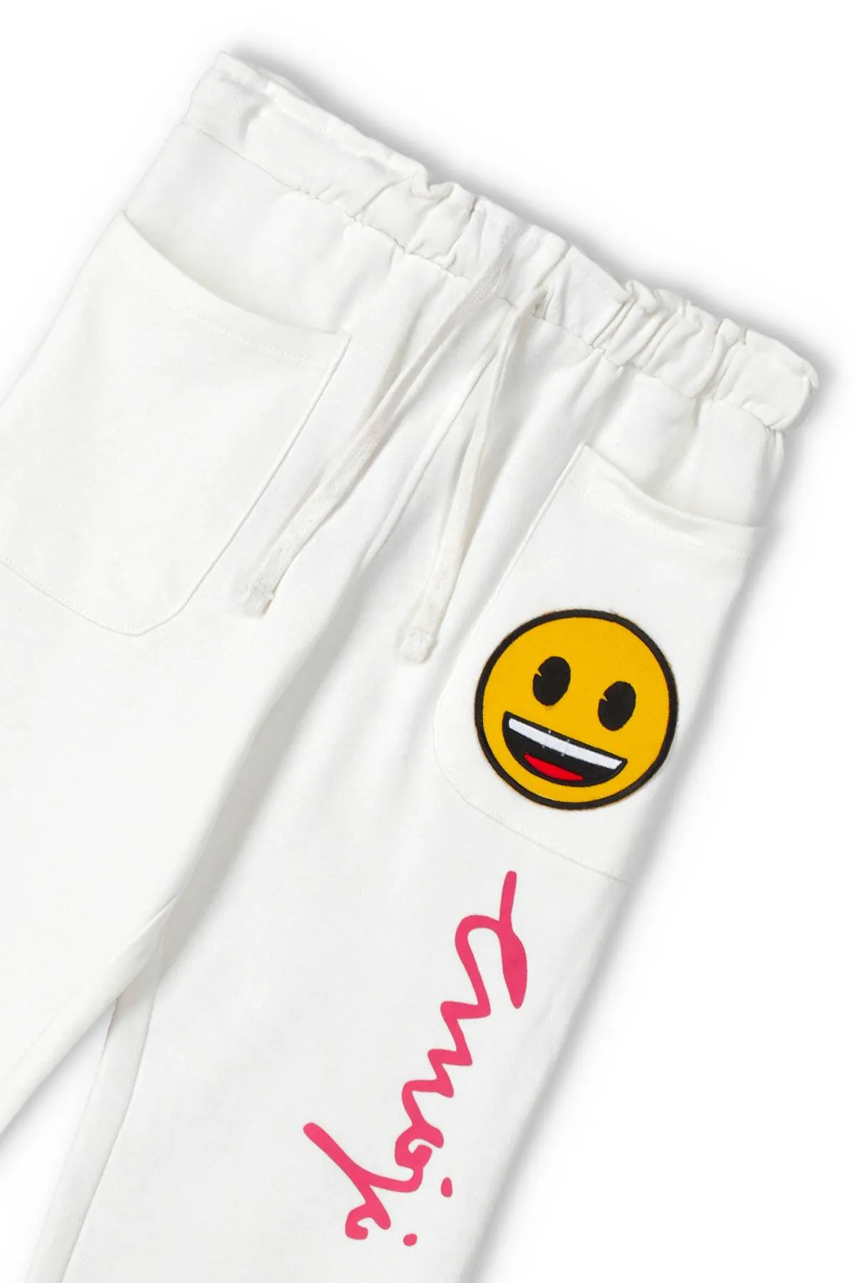 Emoji Jogger Pant For Girl - White