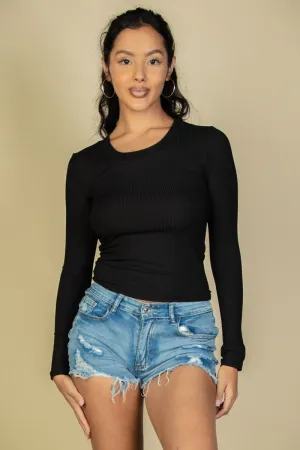 Essence Long Sleeve Ribbed Tee