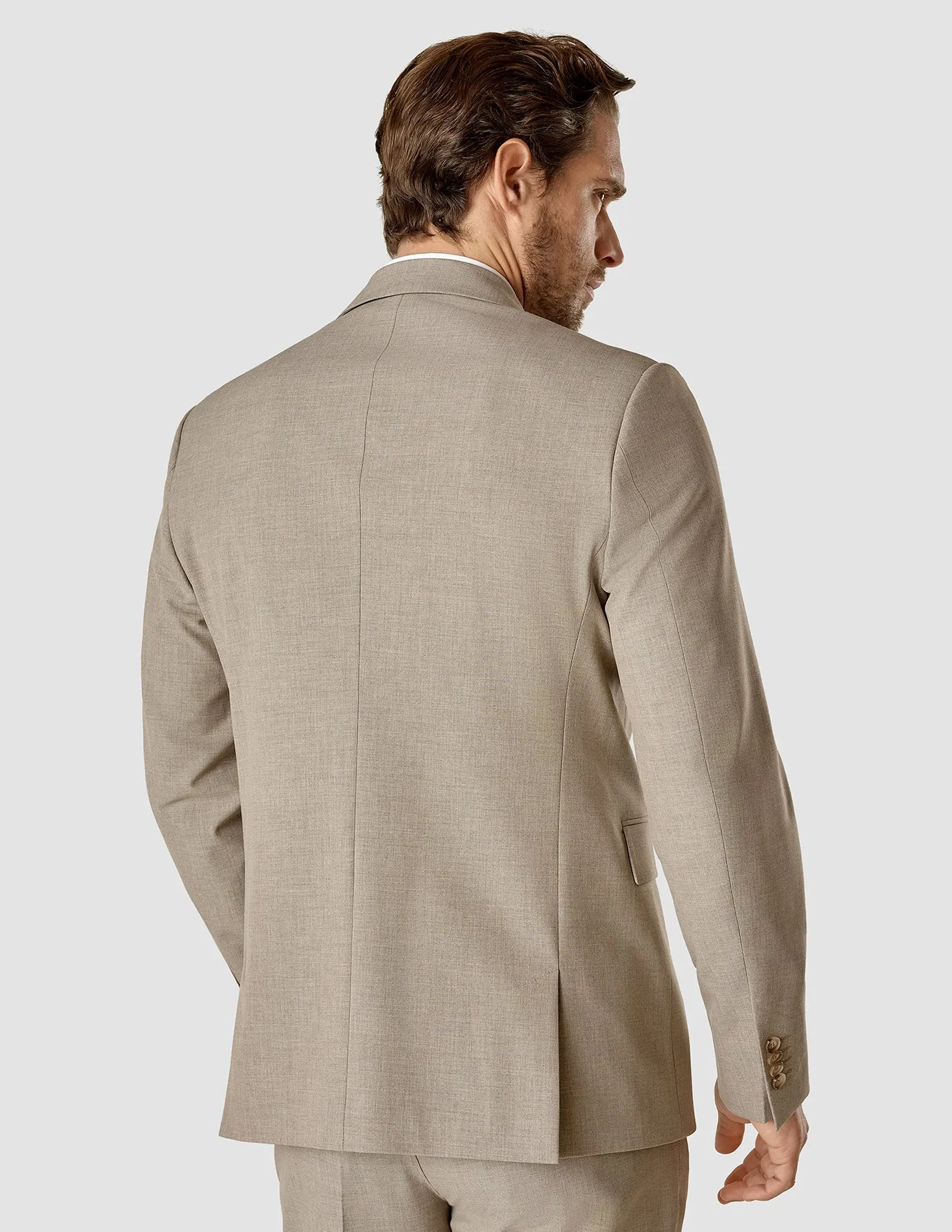 Essential Blazer Beige Melange Slim