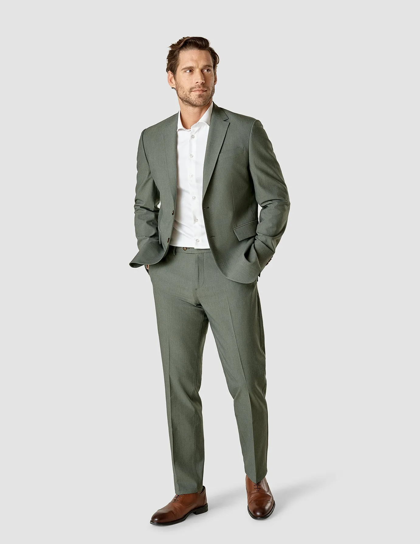 Essential Blazer Regular Green Melange