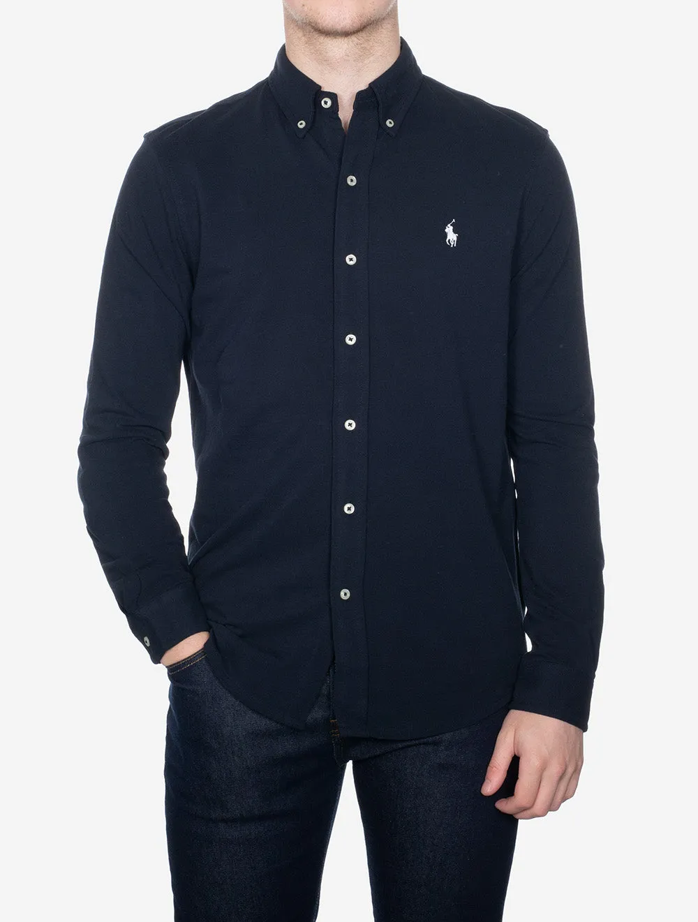 Featherweight Long Sleeve Mesh Shirt Navy