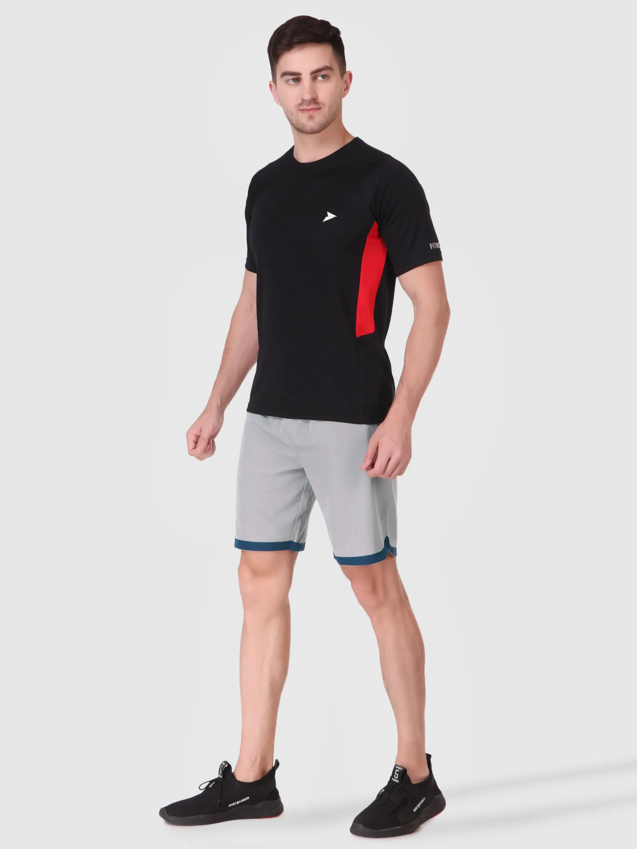 Fitinc N.S Lycra Light Grey Shorts for Men with Zipper Pockets