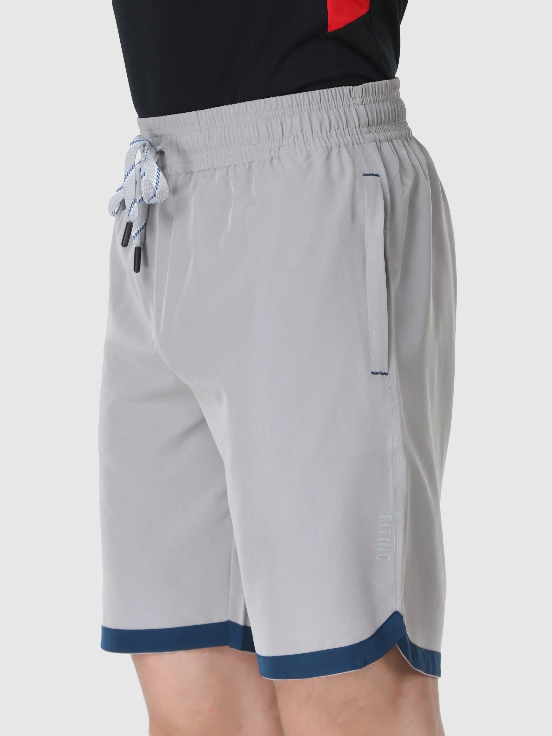 Fitinc N.S Lycra Light Grey Shorts for Men with Zipper Pockets