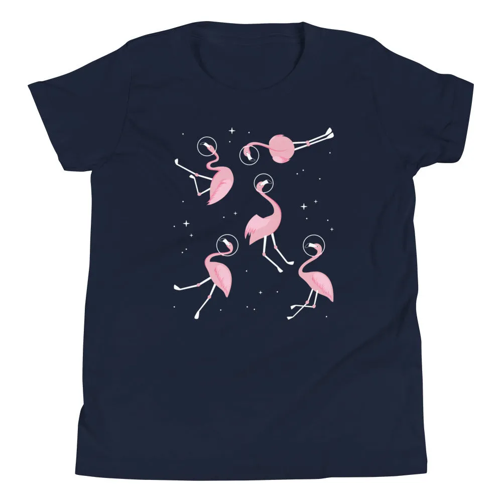 Flamingos In Space Kid's Youth Tee