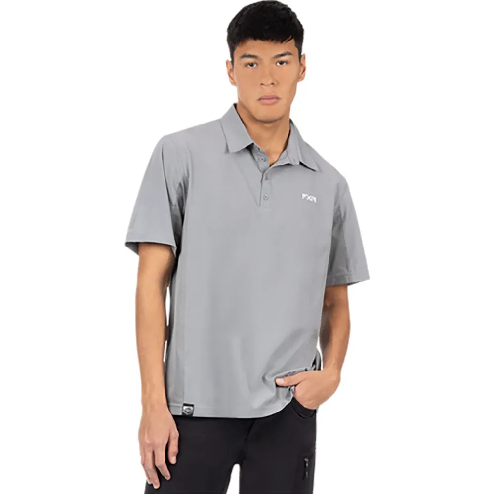 FXR Breeze Performance UPF Polo Shirt Grey