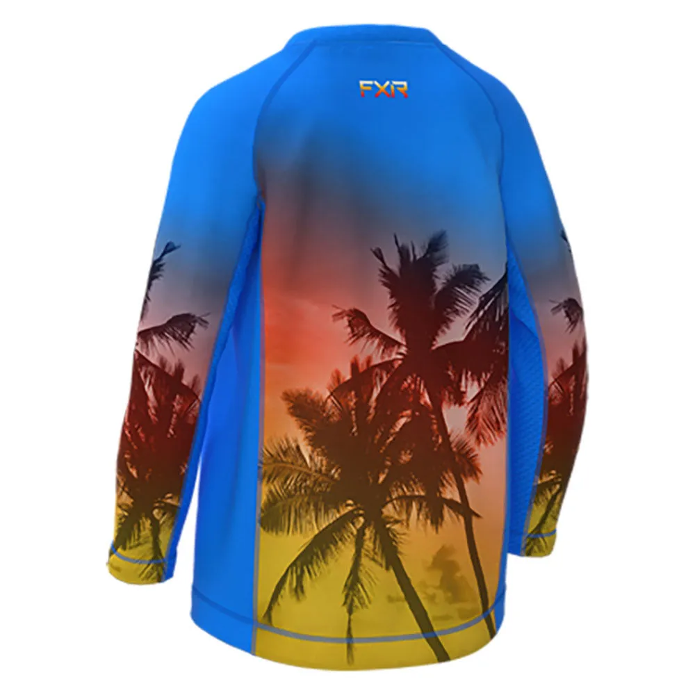 FXR Toddler Attack UPF Longsleeve T-Shirt Tropical Sunset Blue