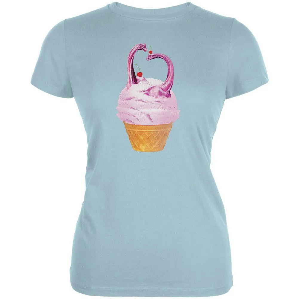 Ice Cream Cone Brachiosaurus White Juniors Soft Tank Top