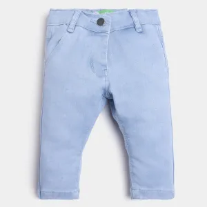 Infant Girls Denim Pant Floral DC-LIGHT BLUE