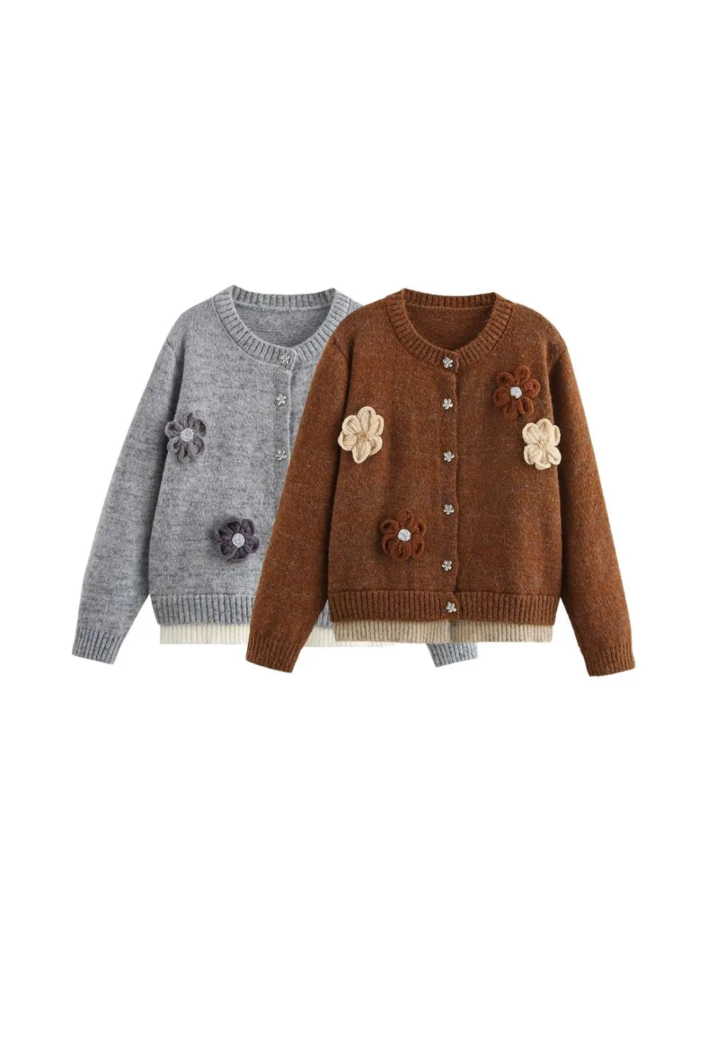 'Javier' Flower Knit Cardigan( 2 Color)