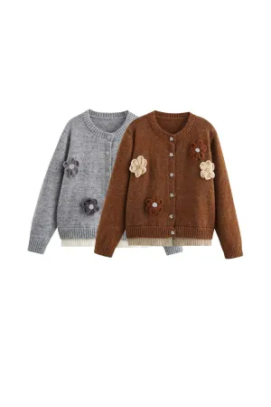 'Javier' Flower Knit Cardigan( 2 Color)