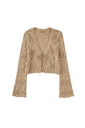 ‘Kseniya’ V-neck Long Sleeve Knit Cardigan