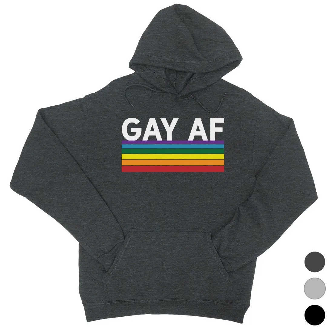 LGBT Gay AF Rainbow Stripes Unisex Hoodie