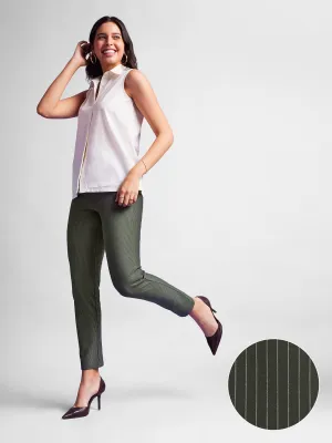 LivIn Striped Straight Pants - Olive