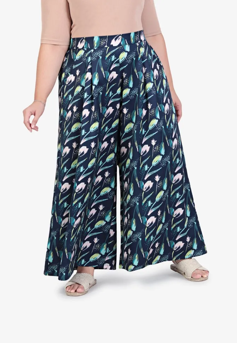 Meadow CNY Tulip Collection Wide Leg Pants - Blue