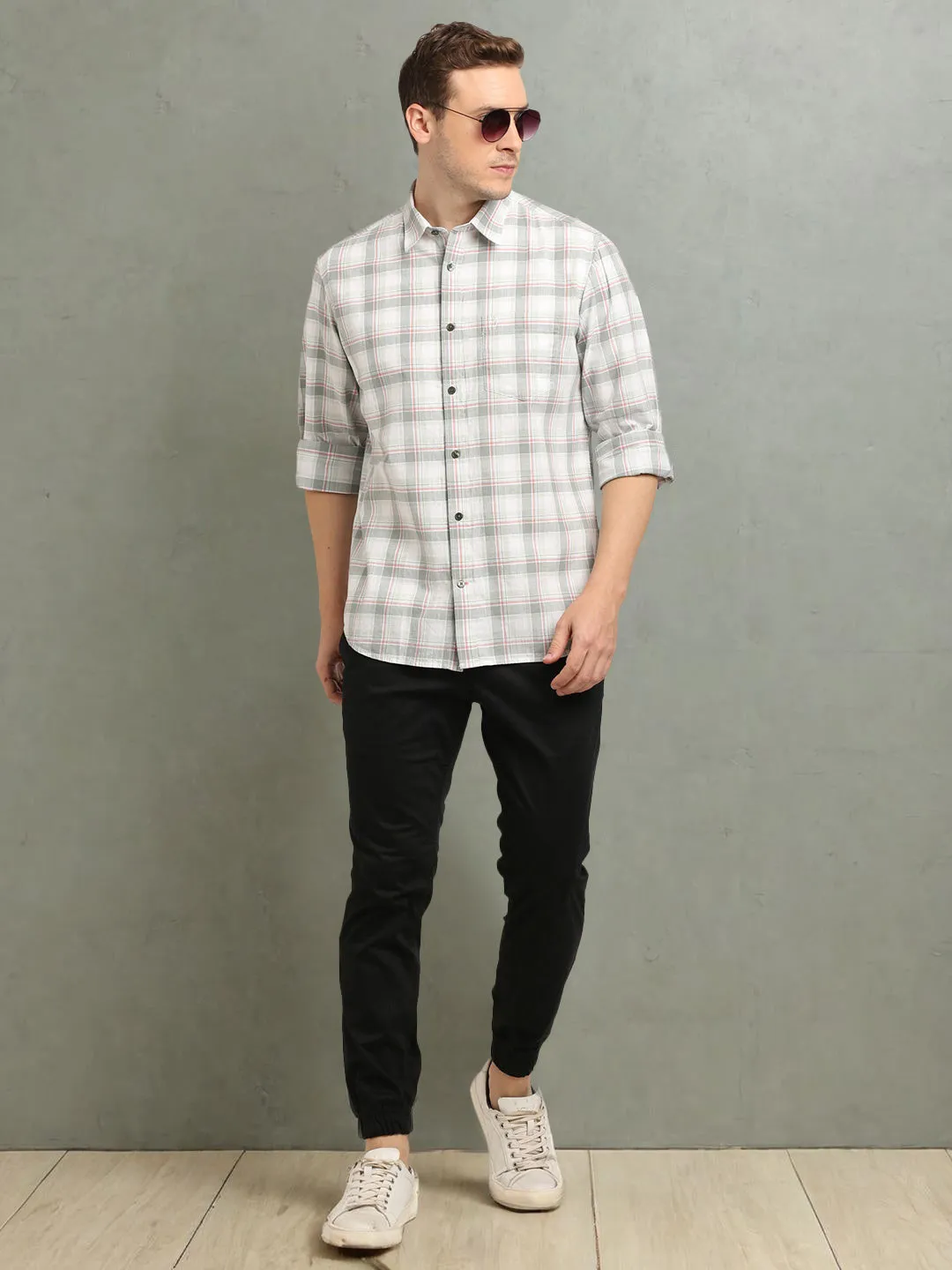 Men Checked Full Sleeve Cotton Shirt