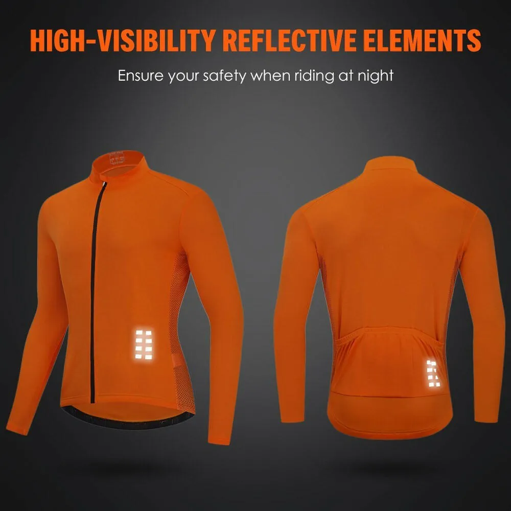 Men Long Sleeve Cycling Jersey Breathable MTB Bicycle Shirt Bike Riding Running Sports Jacket Clothing