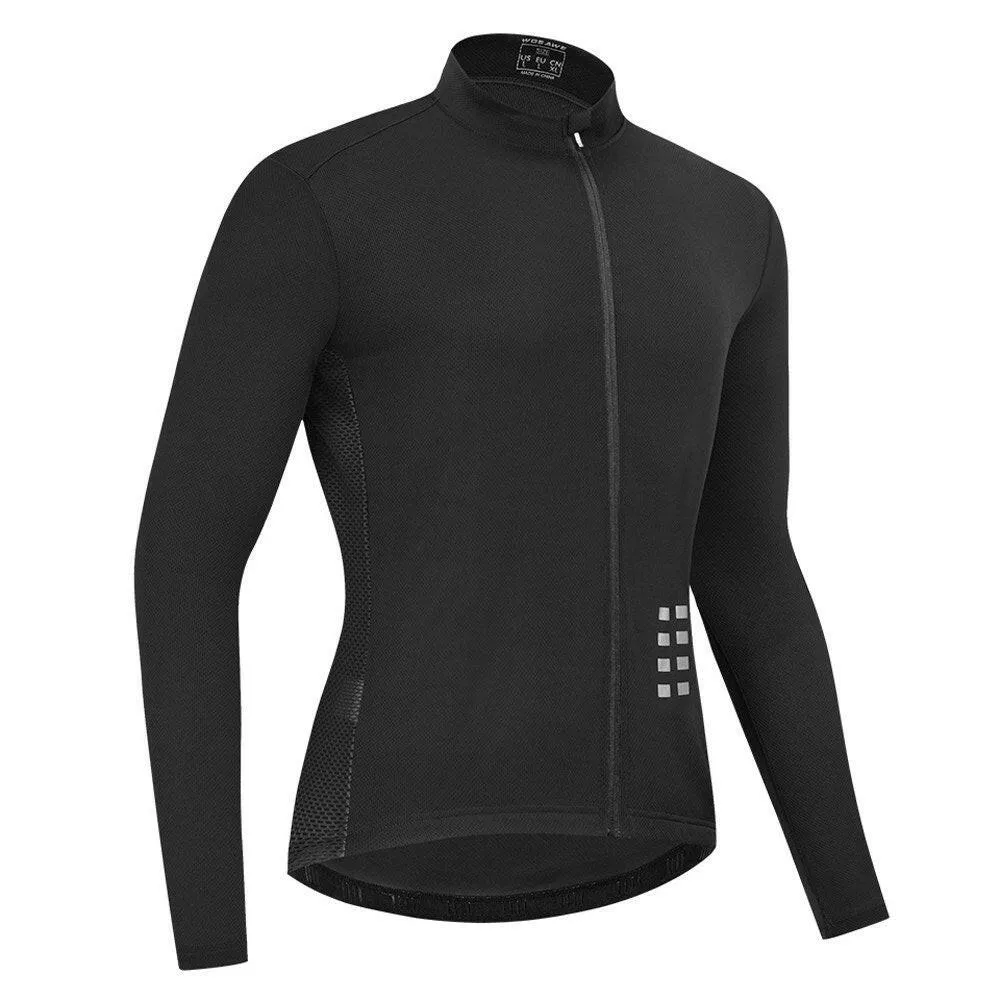 Men Long Sleeve Cycling Jersey Breathable MTB Bicycle Shirt Bike Riding Running Sports Jacket Clothing