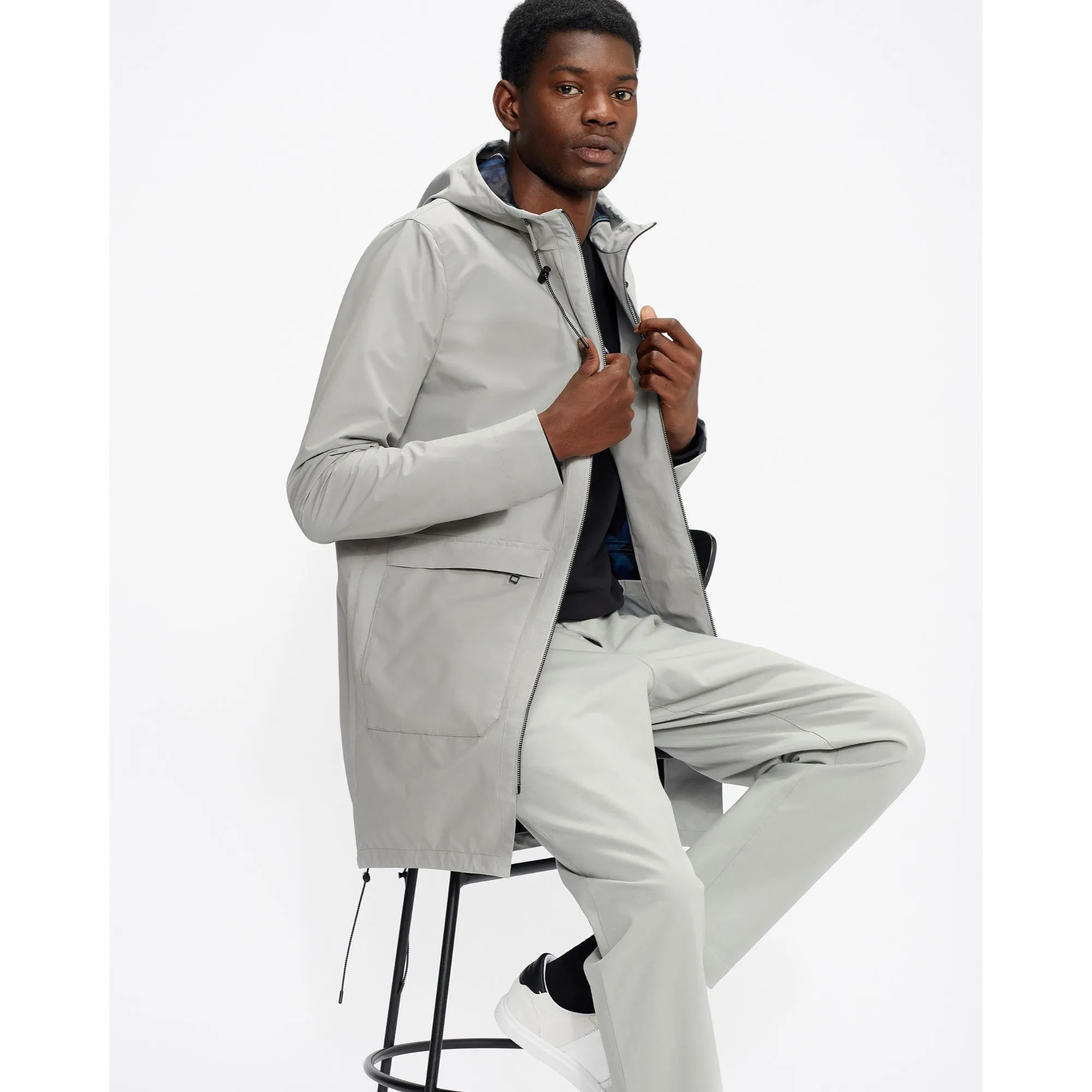 Men Mmo-Coffy-Lightweight Fishtail Parka - Grey