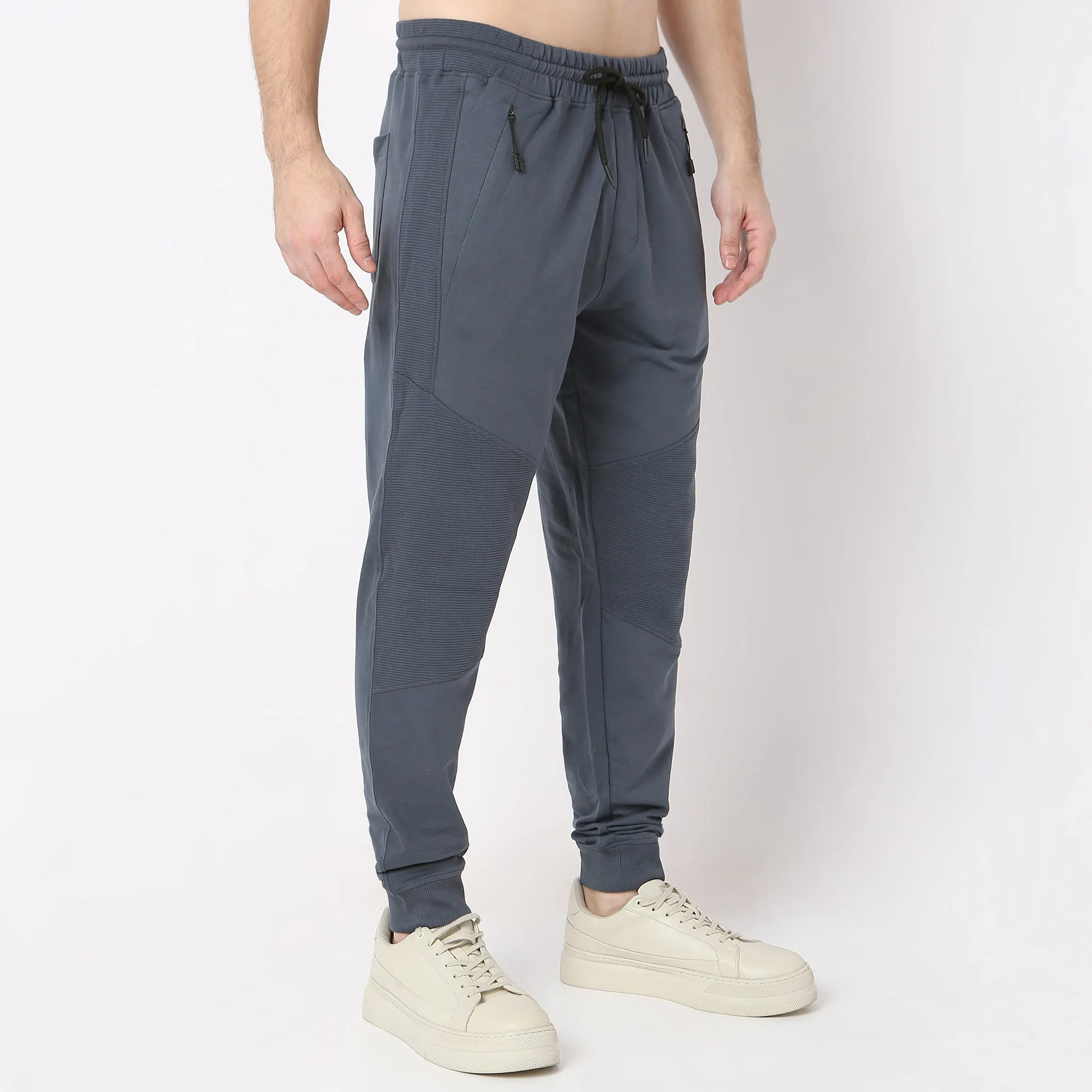 Modern Explorerᵉˣ Stretchable with Ribbed Panel Moto Joggers