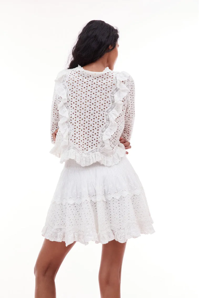 Moira Eyelet Mini Skirt