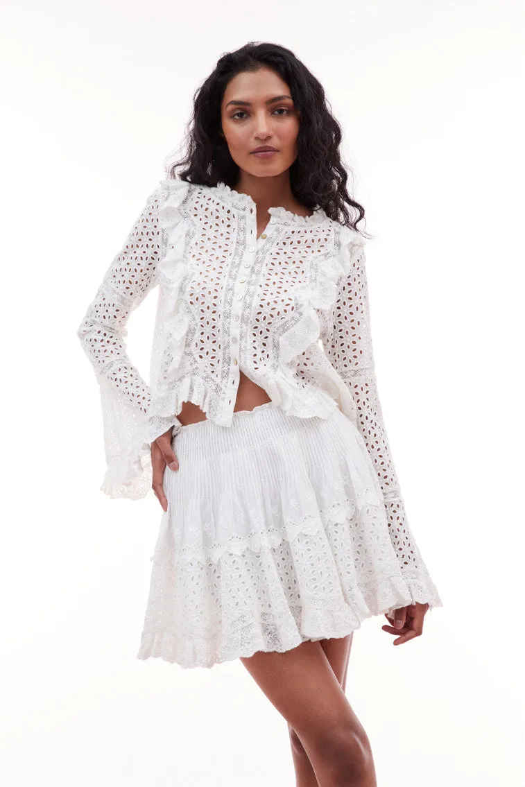 Moira Eyelet Mini Skirt