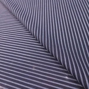 Navy and Blue Stripes Loro Piana Wool and Linen Suiting Fabric