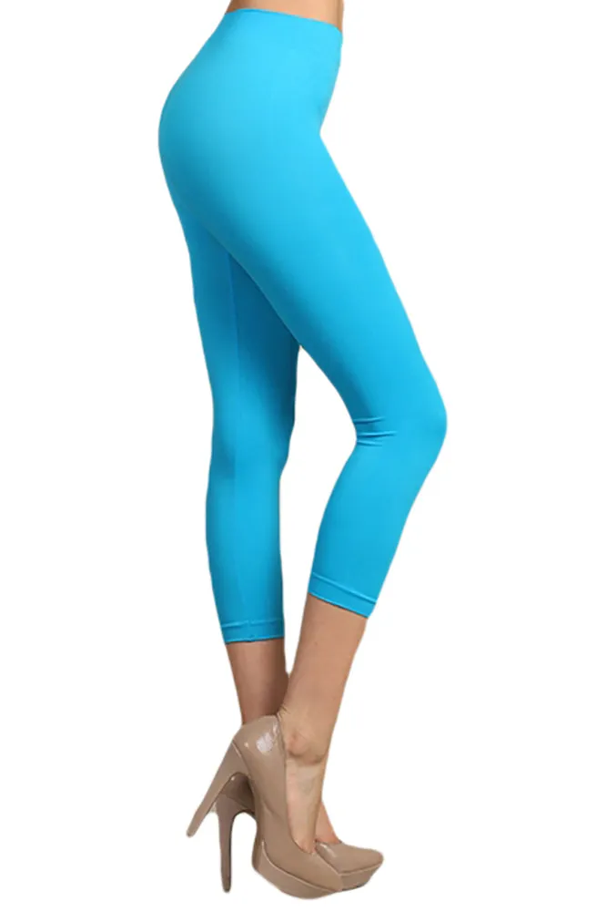 Neon Colored Capri Cut Seamless Leggings