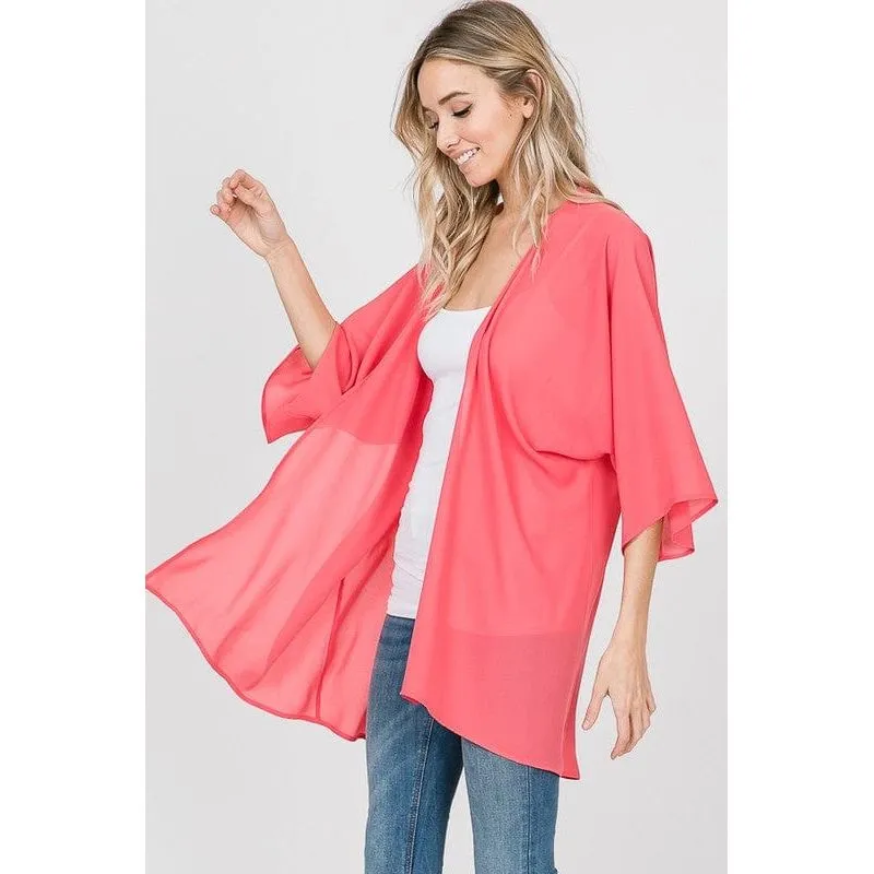 Neon Solid Kimono Cardigan