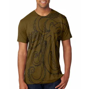 Octopus Outline Mens Soft T Shirt