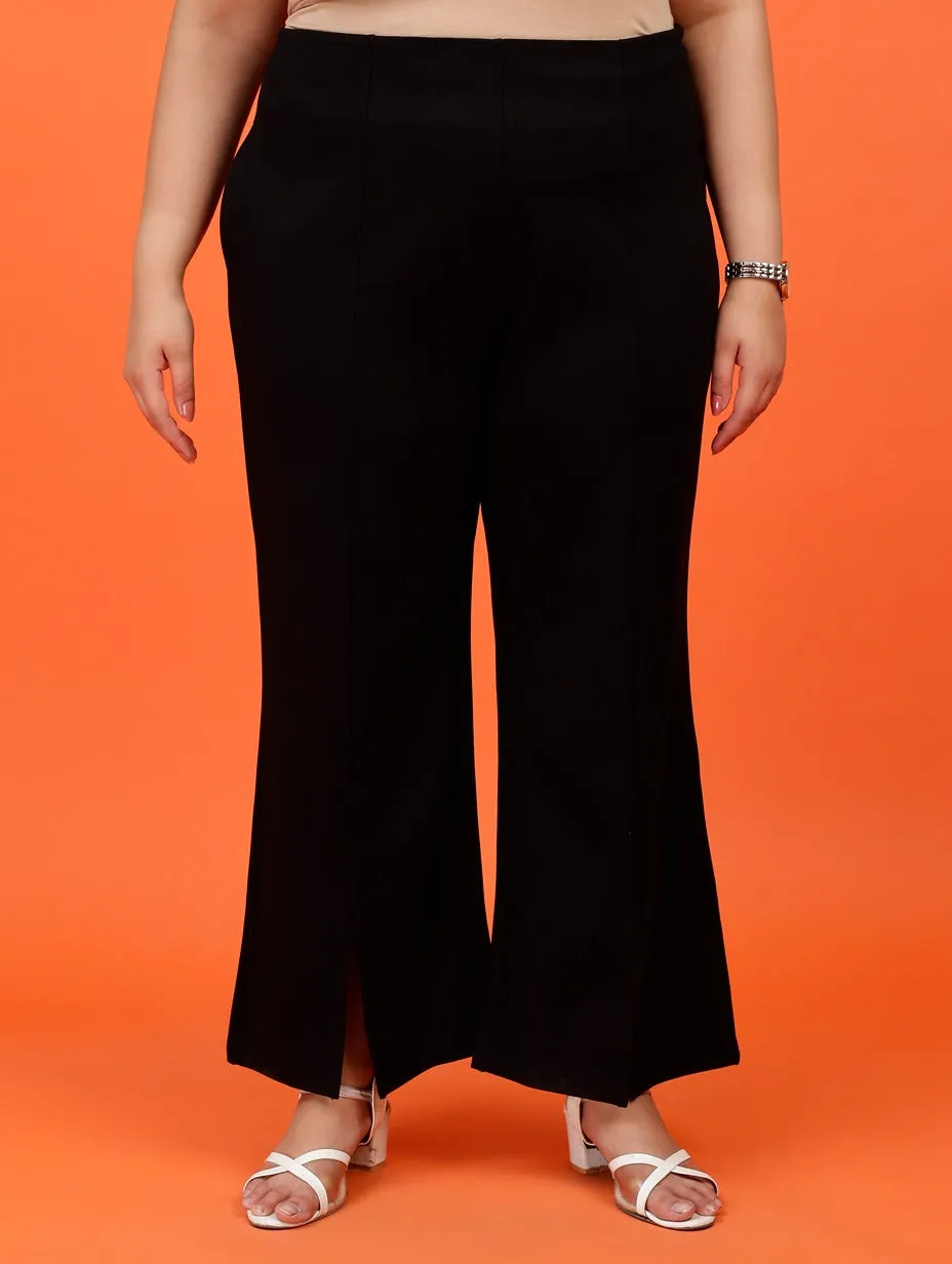 Plus Size Women Black Boot Cut Trouser