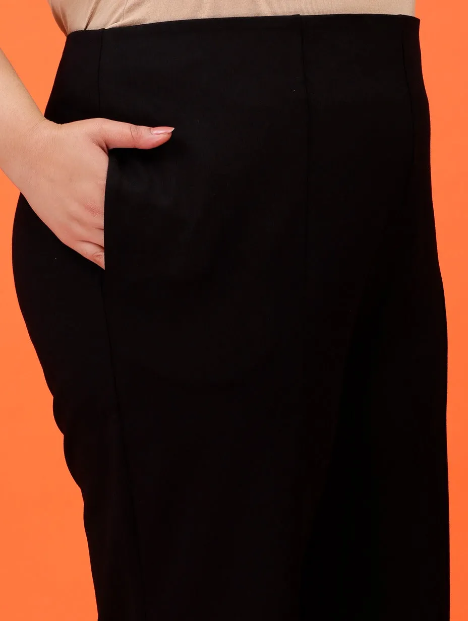 Plus Size Women Black Boot Cut Trouser