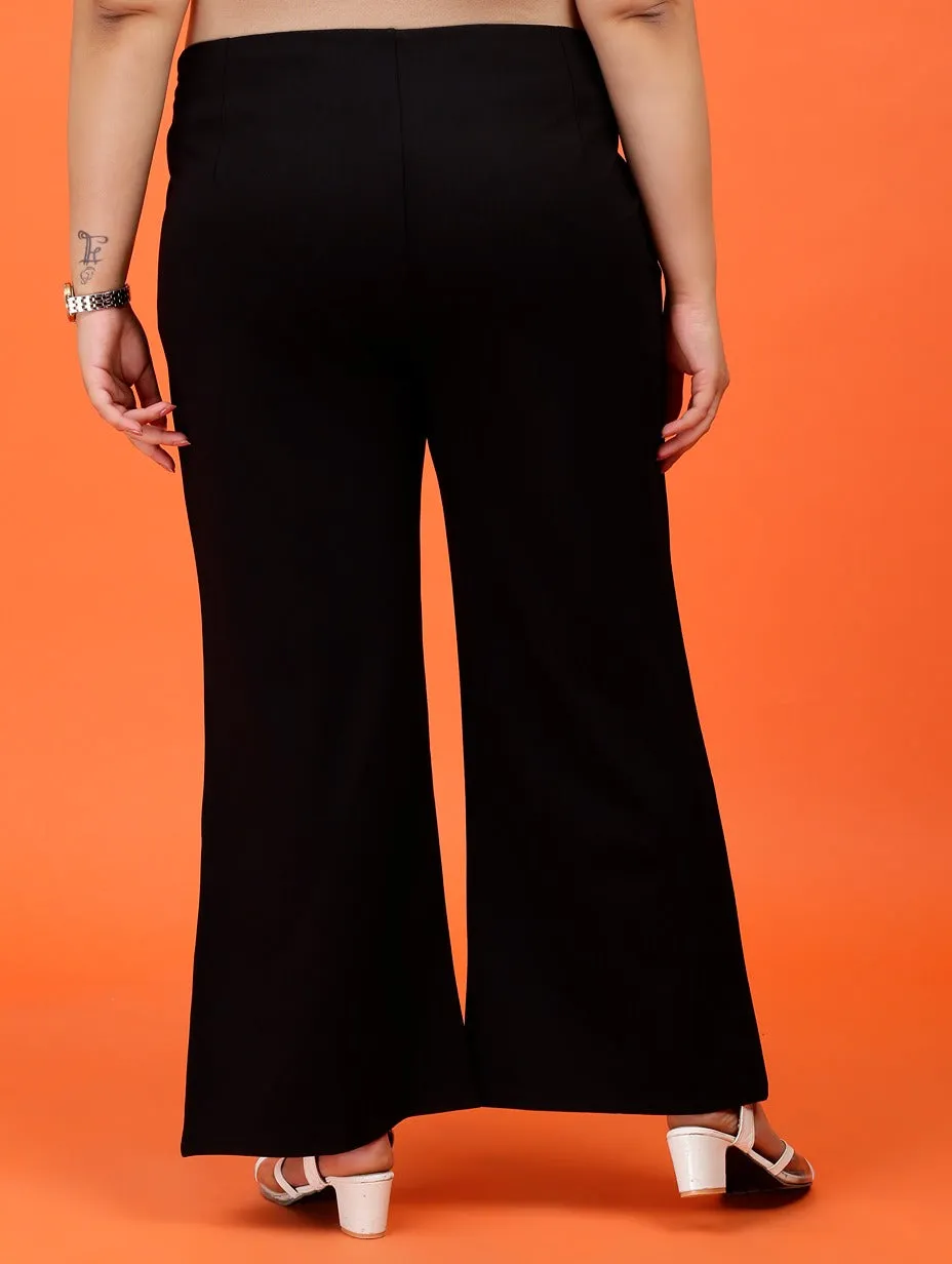 Plus Size Women Black Boot Cut Trouser