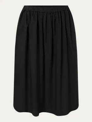 Poplin elastic waist skirt - Black Jet